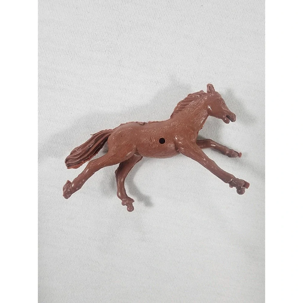 Vintage Horse Figurines Solid Molded Plastic Black White Brown Animal Toy Lot
